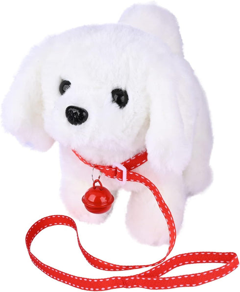 WorWoder Bichon Frise Toy Puppy Electronic Interactive Pet Dog - Walking, Barking, Tail Wagging Companion for Kids