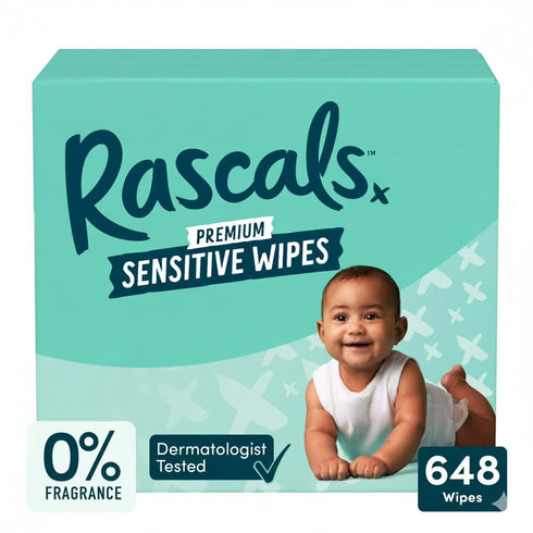 Generic 648 Count Rascals Premium Sensitive Alcohol Free Baby Wipes