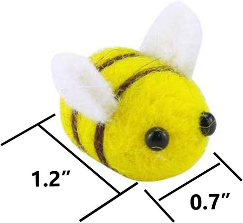 Prudance 12 Piece Wool Felt Bees, Cute DIY Craft Supplies for Baby Showers and Home Decoration