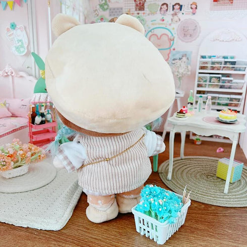 niannyyhouse Bear Suit Dress Up, Hat T-Shirt Vest Pants Shoes Backpack 7.8in (20cm) Plush Doll Stuffed Figures Toys