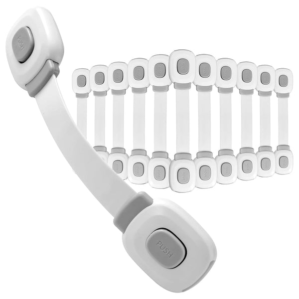 Fursafe&Q Baby Cabinet Locks, Child Safety Proofing Strap Locks for Furniture Kitchen, No Drill Multi-Purpose (ZGrey,