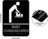 Baby Changing Area Sign for Business, ADA Compliant Braille Restroom Sign, 8.27 x 5.9 inch Diaper Changing Station Sign with Adhesive Back, Black Acrylic Baby Changing Station Sign by QEEYON