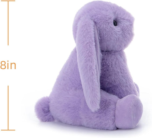 8 Inches) Apricot Lamb Toys Plush Purple Bunny Rabbit Stuffed Animal with Fluffy Soft Ears (Purple Bunny