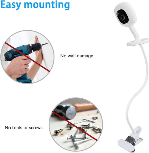 KHQBG 360 Flexible Baby Monitor Mount for Nanit Pro Smart Baby Monitor & Flex Stand |No Tools, No Wall Damage, Portable