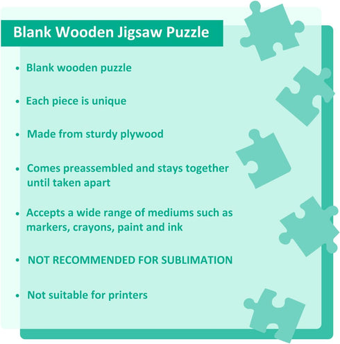 48 Piece Blank Puzzle with Tray to Draw on, Unique Custom Puzzle 14.2x10.6 Inches for Crafts & DIY