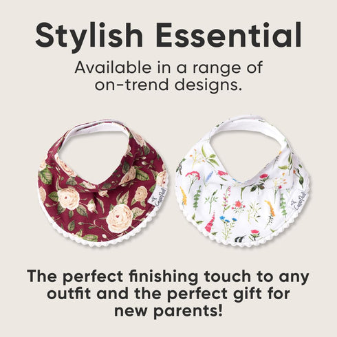 Copper Pearl Baby Bandana Drool Bibs, 2-Pack Fashion Bibs Gift Set for Girls “Scarlet”