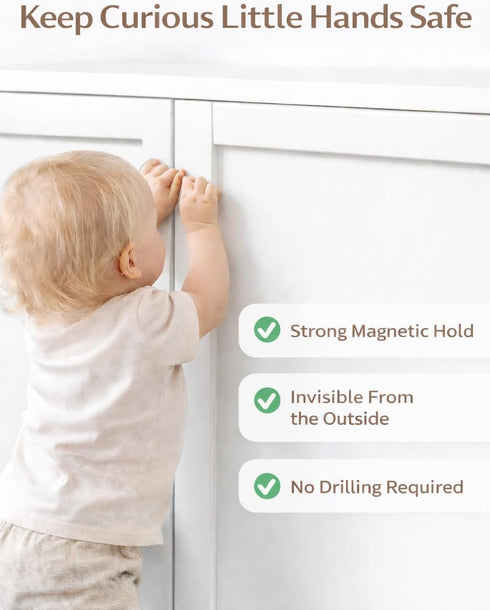 Generic CozyCubz 12 2 Magnetic Cabinet Locks - Locks & Keys Baby Proofing Kit, Child Safety Locks for Cabinet