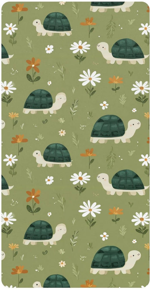 miaozhen Cotton Baby Crib Sheets for Boys Girls Soft Cute Cartoon Seasons Turtles