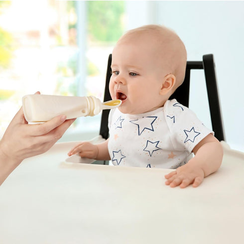 3 Pack Feeder-5.5oz Cereal-7pc Set PandaEar Reusable Silicone Baby Food Pouches with Spoon Leak-Proof Squeeze Pouches