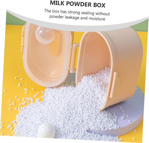 PERSELOSO 5.31X5.31X3.93 Inch Portable Milk Powder Box Formula Dispenser with Airtight Seal and Separate Spoon Precise