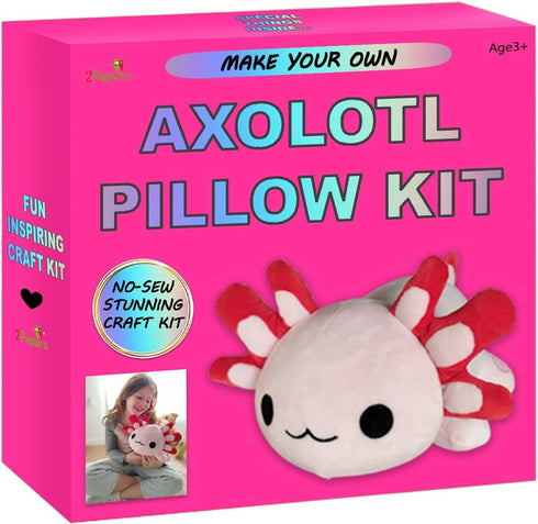 Make Your Own Axolotl Plush Pillow Kit Arts and Crafts for Kids