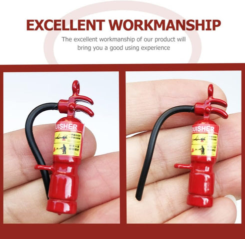 Totority Mini Fire Extinguisher 3pcs Set - Metal Outdoor Decor, Dollhouse Miniatures, Squirt Toy for Micro Landscape