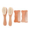 Woolen Hair Brush and Wooden Comb Set for Scalp Care, Beech Wood