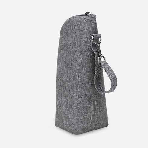 VOSAREA Insulated Bottle Bag Thermal Nursing Bottle Pouch Leak-proof Grey Portable Breast Milk Storage for Outdoor