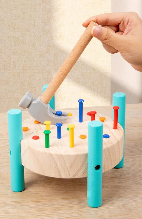 QZJVKBXY Hammer Wooden Baby Workbench Pounding Toy for Toddlers,STEM Educational Preschool Learning Toys for Kids.