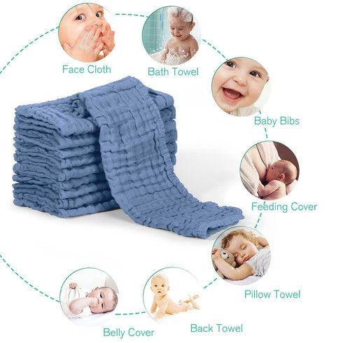 10 Pack 100% 20''X10'' Yoofoss Muslin Burp Cloths for Baby Cotton Baby Washcloths for Boys Girls Large Super Soft