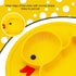 Linowos Silicone Divided Toddler Plates - Portable Non-Slip Suction Plates for Children, BPA Free (Duck-Yellow)