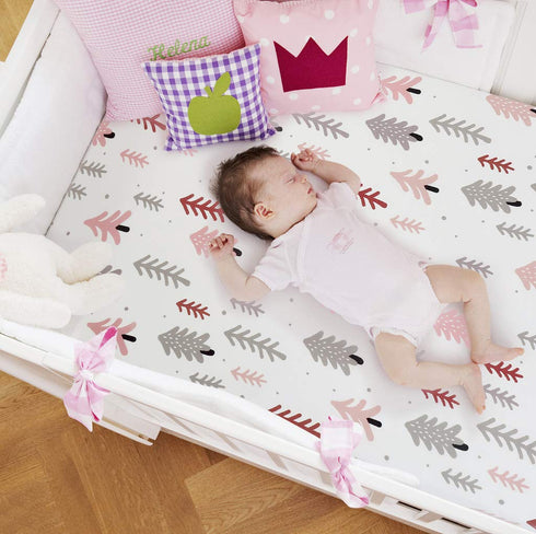 Stretchy Fitted Crib Sheets Set BROLEX 2 Pack, Ultra Soft Jersey, Portable Crib Mattress Topper for Baby