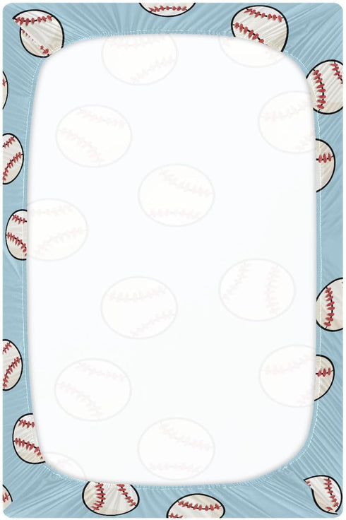39 27 5In Breathable Mini Crib Mattress Sheets Fitted, Toddler Baby Sheets for Crib Mattress Soft & Breathable * * Blue