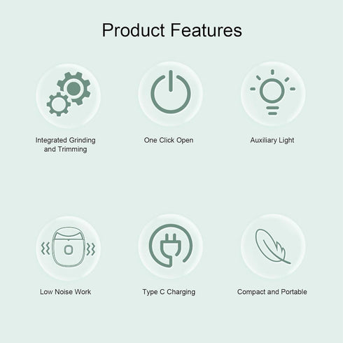 Generic Trimmer Electric Nail Clipper with Light, Curved Opening Rechargeable Automatic Nail for Baby Kids Elderly