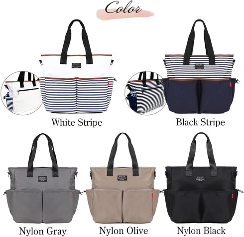 Riverland Diaper Bag Baby bag Newly Redesigned Stylish Tote Cross body Travel tote Mom Dad unisex Men women Large