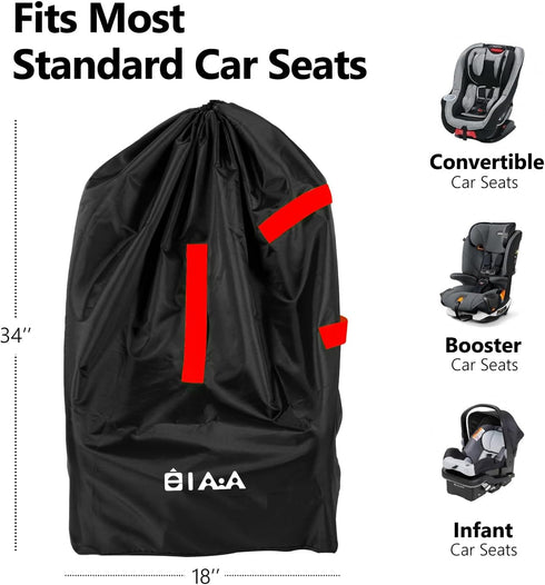 elaia Car Seat Travel Bag for Airplane, Waterproof Carseat Travel Bag with Handles Fits Doona, Graco, Evenflo Infant