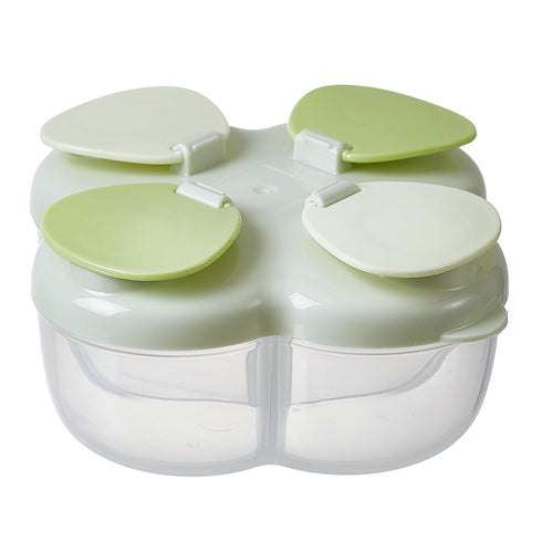 Formula Dispenser No-Spill with Four Compartment, Infant Milk Powder Dispenser Portable On
