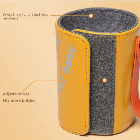 FunnyMommy Portable Bottle Warmer, Baby Milk Heat Keeper with LCD Display, USB Warmer Bottle for Car Travel, Suitable