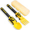 Construction Toddler Utensils Set, Reusable Plastic Fork and Spoon with Storage Case for Kids Gifts