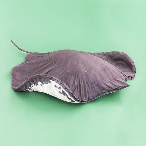 Furvana Cozy Manta Ray Stuffed Animal Stingray Blanket, Wearable Blanket, Manta Ray Plush Stuffed Stingray, Soft Ray