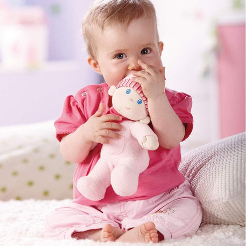 HABA Doll Snug Up Luisa, 8" My First Baby Doll, Machine Washable & Safe for Birth & Up