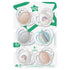 Tommee 6-18 Symmetrical Pack 6 Tippee Night Time Pacifier, Months, Silicone Baglet, BPA-Free Binkies, Glow in The Dark