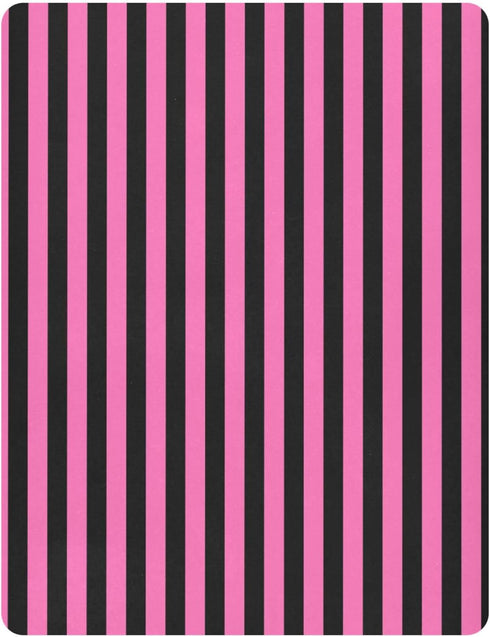 Pigsaly 28x52 inch Crib Sheets Hot Pink Black Vertical Stripes Baby Sheet for Standard Crib Mattress Boys Girls Toddler