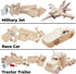 Kraftic Woodworking Building Kit for Kids and Adults - 3 Educational DIY Carpentry Projects, Wooden Military Jet, Race
