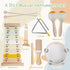 Montessori Wooden Toys for Toddlers 1-3, Baby Musical Instruments Set with Modern Boho Xylophone, Neutral Colors 3+