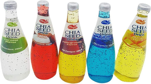 Dollhouse Kitchen Accessories Food, 1:12 Scale Miniature Beverage Bottles for Table Decoration (Five Drinks)