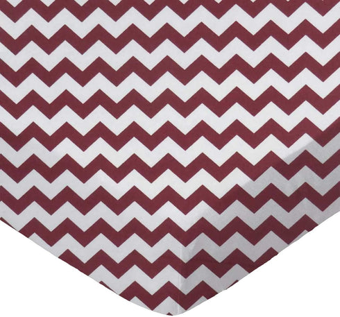 SHEETWORLD.COM SheetWorld 100% Cotton Percale Fitted Crib Toddler Sheet 28 x 52, Burgundy
