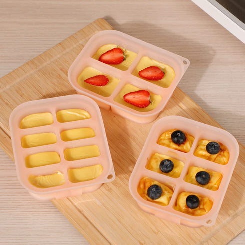4m+ haakaa Silicone Baby Food Tray - Breastmilk Homemade Baby Food Mold - Baby Fresh Food Freezer Tray - Ice Cube Tray