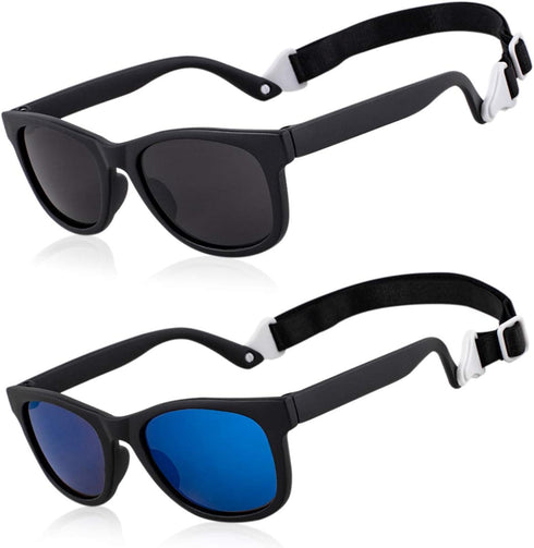 MAXJULI Baby Infant Sunglasses, Safe and Soft with Adjustable Strap, BPA Free, for 0-24 Months, Model 7002