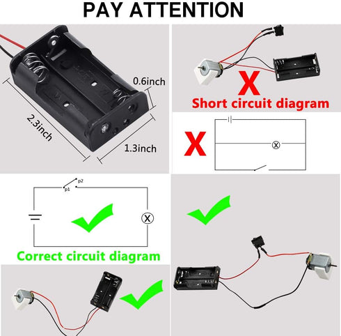 Sntieecr 6 Set 131 PCS DC Motors Kit, Mini Electric Motor 1.5-3V 15000RPM with Plastic Gears for Kid DIY STEM Project