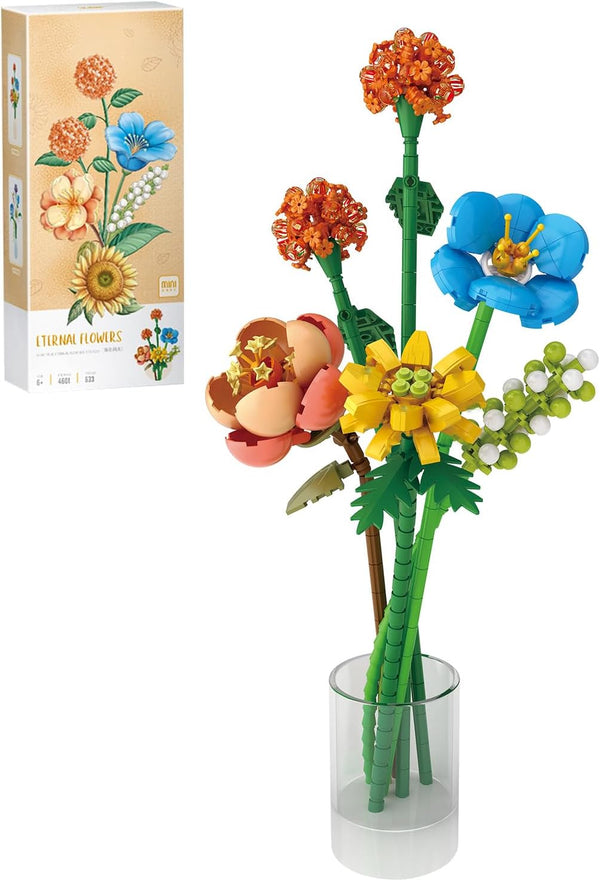 MEIEST Flower Bouquet Building Blocks Set, Mini Bricks Plant Botanical Collection for DIY Artificial Flowers Home