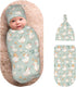 Nanyizly Cute Little Duck Flowers Newborns Beanie Swaddle Blanket Set Baby Receiving Blankets
