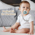 Draklary 4-Pack 100% Pacifier Clips Silicone, Pacifier Holder Clip with Stylish Round Design, Food Grade Silicone, Safe