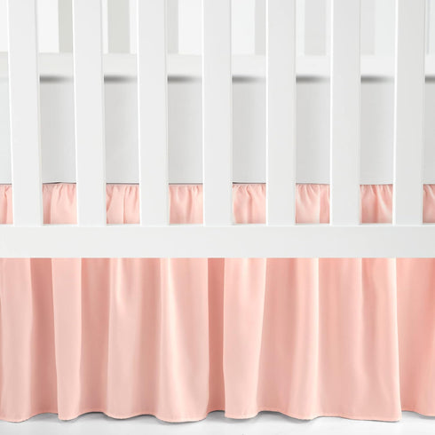 Lush Decor Ruffle Crib Skirt, 16" Drop, Pink
