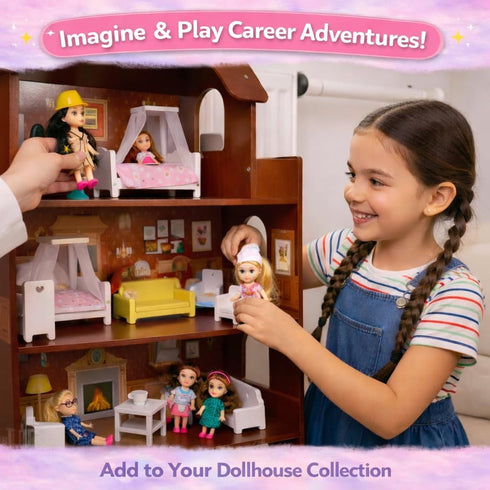 Liberty Imports Little Career Toddler Dolls with Dresses, Girls Imaginative Pretend Play Mini Small Dolls with Outfits