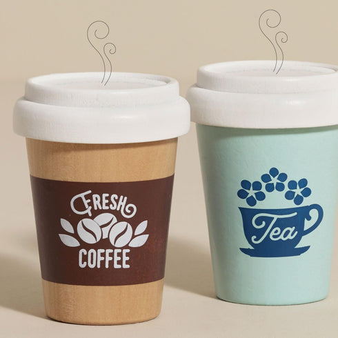 Set 2+ Le Toy Van - Honeybake - Take Away Coffee Cup and Tea Cup - Travel Mug - Kids Kitchen Accessories - Role Play