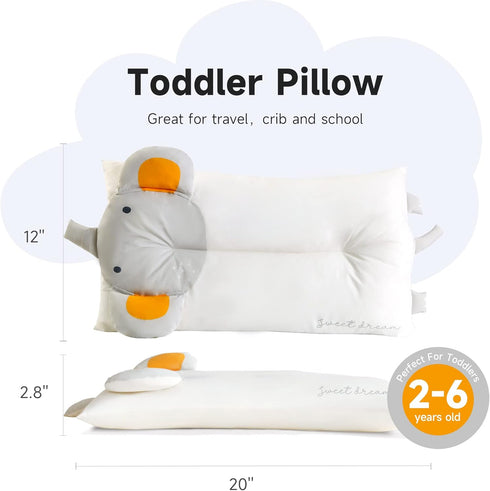 Pillow,20X12Inches Choc chick Toddler Machine Washable Soft Hypoallergenic Kids Pillows,Child Cute Animal Design