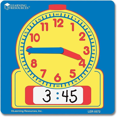Learning Resources Write and Wipe Clocks, Set of 10 for Kids, Practice Time, Homeschool, Classroom