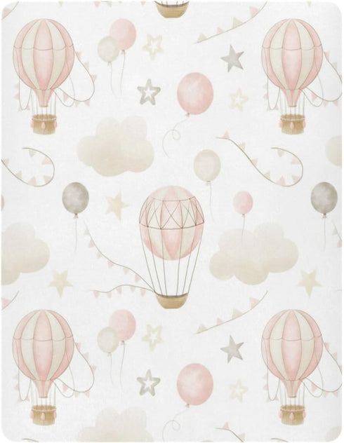 Cozy 27 39 Kigai Hot Air Balloon Clouds Crib Sheet for Boys and Girls Jersey Knit Fitted Crib Sheet Soft Breathable