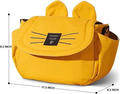 2 SUNVENO Kitty Stroller Organizer Bag Universal Baby Stroller Caddy with Cup Holders, Adjustable Straps, Waterproof